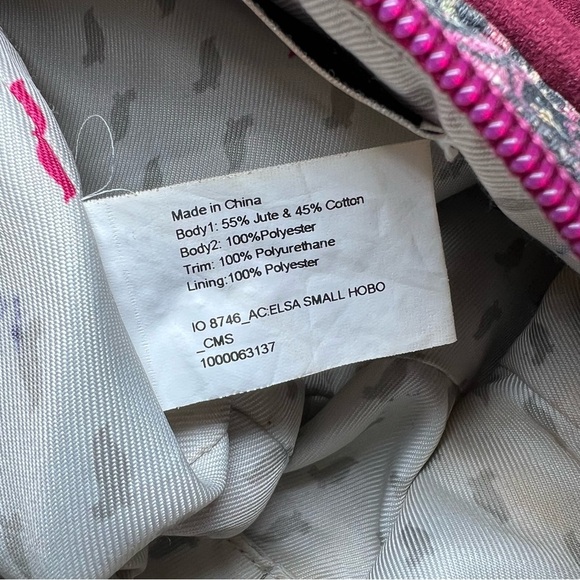 Sakroots Elsa Small Hobo Bag / Purse, Burgundy - Picture 12 of 13